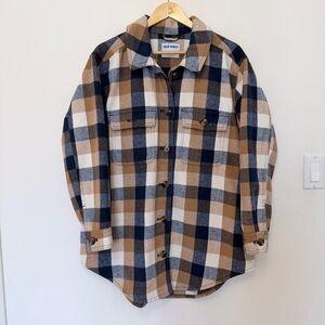 Old Navy Plaid Shirt in Blue and Tan